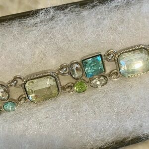 Elegant Silver Multi-Stone Bracelet